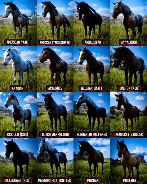 rdr2 horse breed stats.